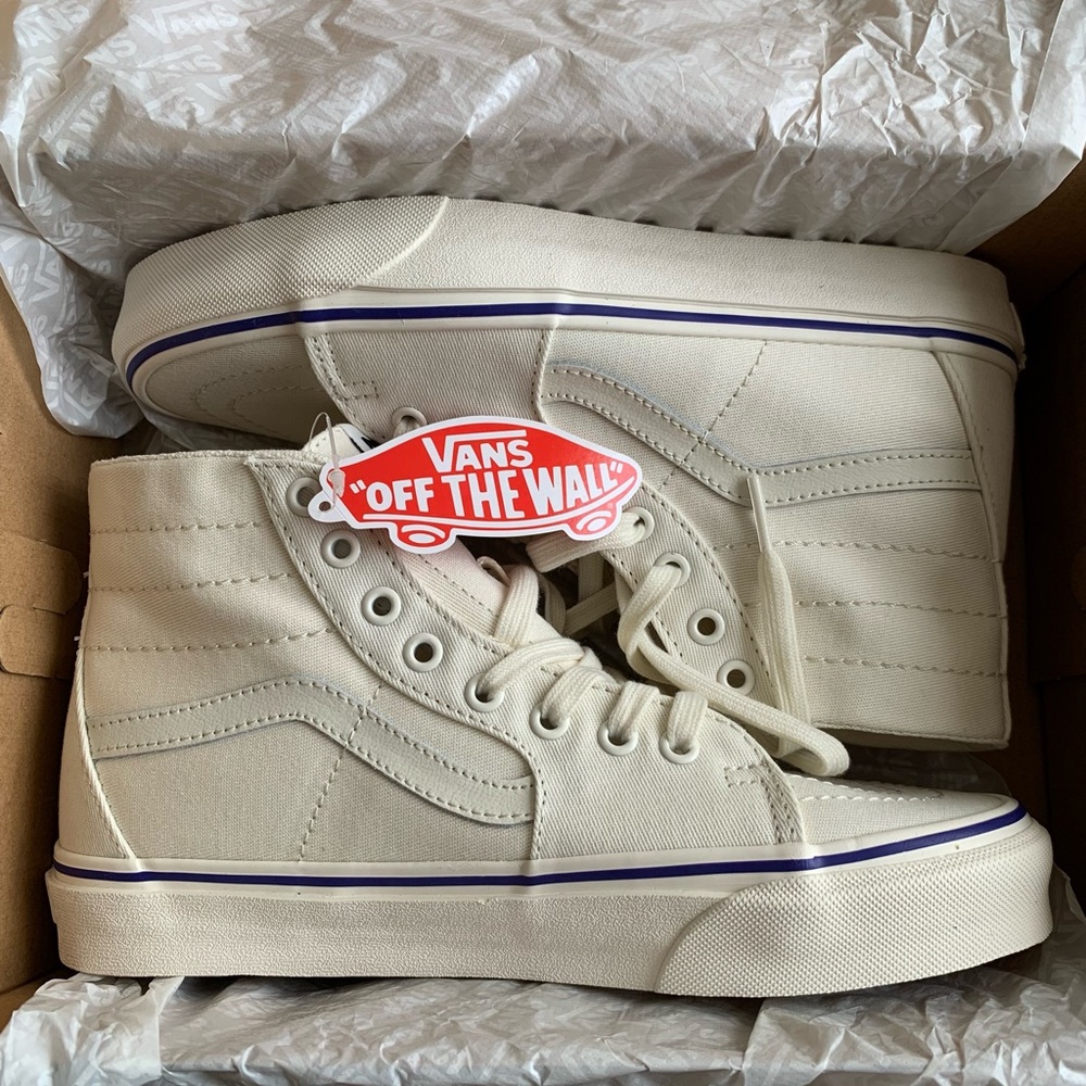 Vans Sk8-Hi Tapered 8.5 Women’s/7.0 Men’s Marshmallow/Spectrum Blue (brand new)